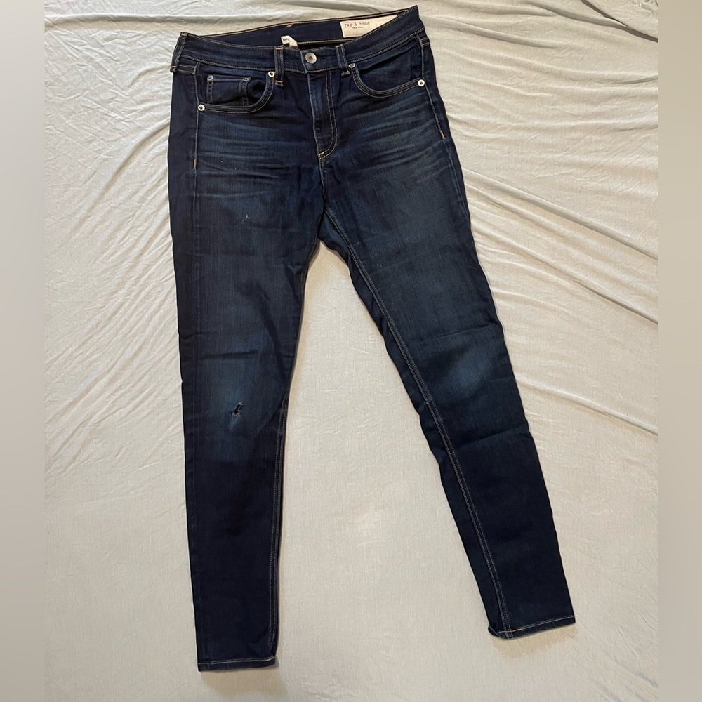 Rag and Bone Jeans Womens Size 27 Mid Rise Ankle Skinny Dark Wash